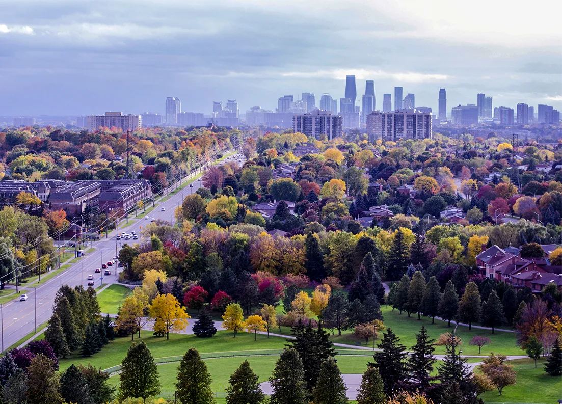 Mississauga, Ontario in the Fall.